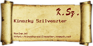 Kinszky Szilveszter névjegykártya